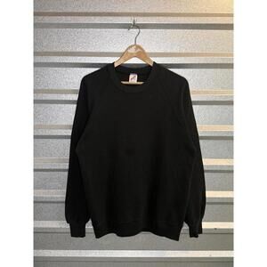 Vintage Jerzees Classic Blank Black Crewneck Sweatshirt XXL